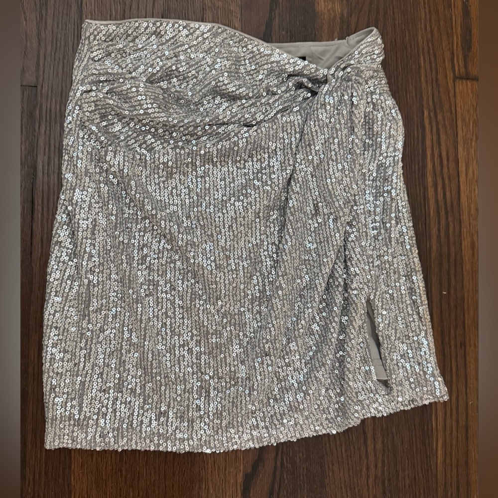 Aqua holiday silver Sequin Women's Skirt XS 🍾🥂